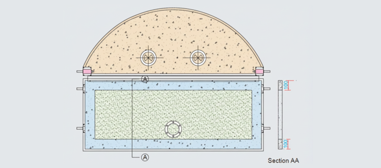 Coke oven refractory lining cross-sectional diagrams