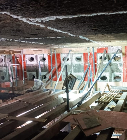Thermlyte burner brick anchor welding work