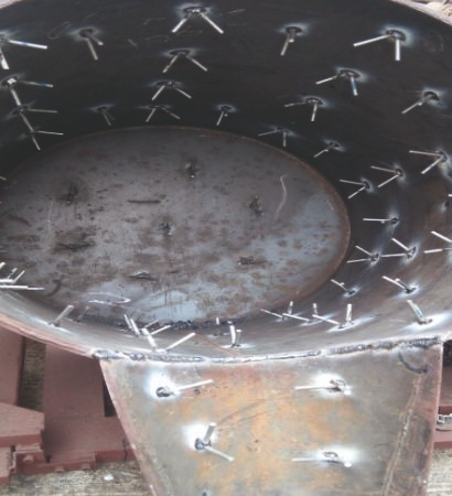 aluminium ladle anchor welding and fixing work
