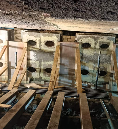 burner brick anchor welding and positioning