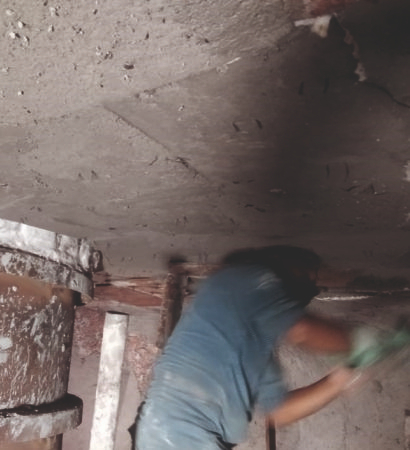 cfbc cyclone roof refractory casting first layer