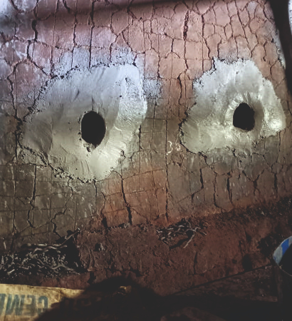 cfbc furnace rear wall refractory repair work
