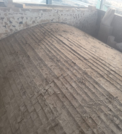 arch brick refractory work for chamber roof structure