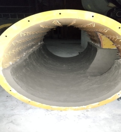 chamber to boiler connecting duct refractory lining work
