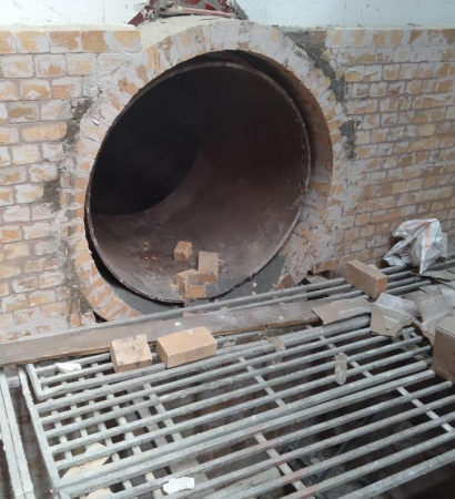 chamber brick refractory lining with high alumina bricks