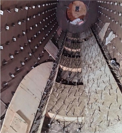 first layer insulation lining installation inside rotary kiln