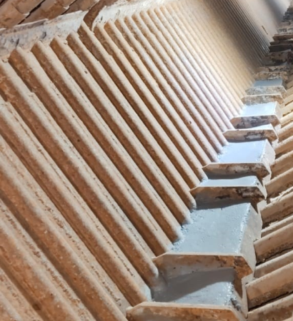wte boiler superheater and manhole door refractory lining inside view